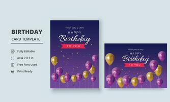 verjaardag banier, verjaardag wens kaart, verjaardag poster, verjaardag kaart sjabloon vector