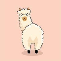 kont lama cartoon terugkijken alpaca vector