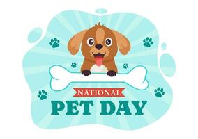 nationaal huisdier dag vector illustratie Aan april 11 met schattig huisdieren van katten en honden voor vieren uw dier metgezel in vlak tekenfilm achtergrond