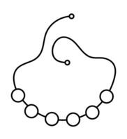 vector zwart en wit ketting met kralen of parels. schattig meisje accessoire. tekenfilm nek sieraden illustratie of kleur bladzijde