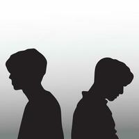 jong verdrietig Mens silhouet vector