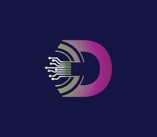 d brief technologie logo ontwerp. met communicatie onderhoud. modern ontwerp vector