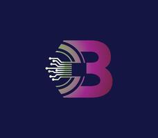 b brief technologie logo ontwerp. met communicatie onderhoud. modern ontwerp vector