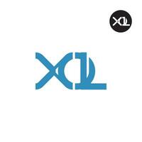 brief xol monogram logo ontwerp vector