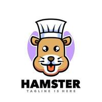 schattig hamster chef mascotte logo vector