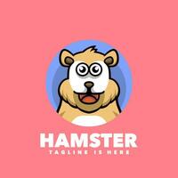 schattig hamster vrolijk mascotte logo vector