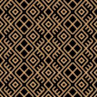 Naadloos patroon van Gouden ketting geometrisch ornament op zwarte achtergrond. Vector illustratie