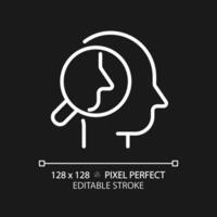 2d pixel perfect bewerkbare wit zelfreflectie icoon, geïsoleerd vector, dun lijn illustratie vertegenwoordigen zacht vaardigheden. vector