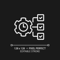 2d pixel perfect bewerkbare wit tijd beheer icoon, geïsoleerd vector, dun lijn illustratie vertegenwoordigen zacht vaardigheden. vector