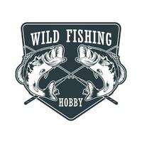 wild bas visvangst hobby logo sjabloon vector