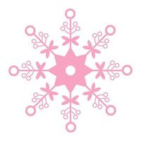 roze sneeuwvlok. Kerstmis ontwerp. vector illustratie geïsoleerd Aan wit achtergrond