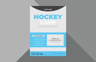 hockeykamp flyer ontwerpsjabloon. posterontwerp voor sportevenementen. hockey sport flyer. a4 sjabloon, brochureontwerp, omslag, flyer, poster, drukklaar vector