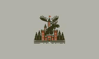 eland Aan kasteel vector illustratie vlak ontwerp