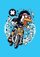 pinguïn motorcrosser vector