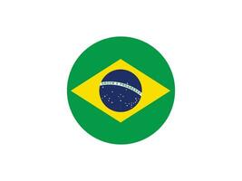 Brazilië vlag in cirkel vorm vector