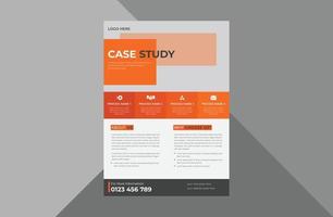 case study flyer ontwerpsjabloon. case study omslag poster folderontwerp. a4 sjabloon, brochureontwerp, omslag, flyer, poster, drukklaar vector