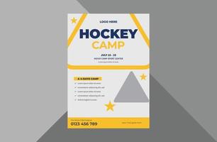 hockeykamp flyer ontwerpsjabloon. posterontwerp voor sportevenementen. hockey sport flyer. a4 sjabloon, brochureontwerp, omslag, flyer, poster, drukklaar vector