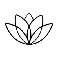 gemakkelijk lotus bloem lijn tekening schets geïsoleerd in wit achtergrond. lotus bloesem symbool pictogrammen. vector illustratie concept van abstract lotus bloem