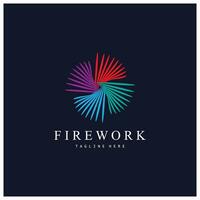 vuurwerk logo ontwerp vector sjabloon