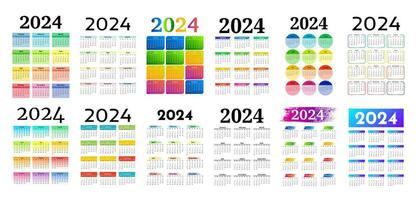 kalender voor 2024 geïsoleerd Aan een wit achtergrond vector