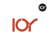 brief ioy monogram logo ontwerp vector