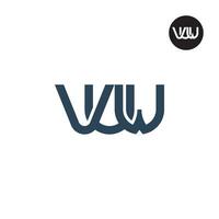 brief vuw monogram logo ontwerp vector