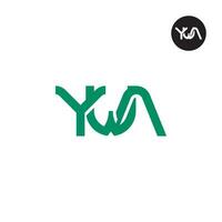 brief ywa monogram logo ontwerp vector