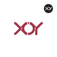 brief xoy monogram logo ontwerp vector