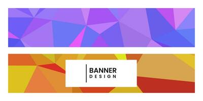 reeks van banners met abstract levendig kleurrijk achtergrond met driehoeken vector