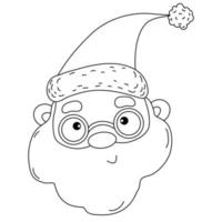 Kerstman. portret. lineaire illustratie vector