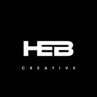 heb brief eerste logo ontwerp sjabloon vector illustratie