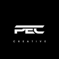 pec brief eerste logo ontwerp sjabloon vector illustratie