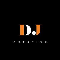 dj brief eerste logo ontwerp sjabloon vector illustratie