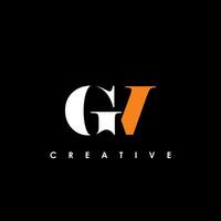 gv brief eerste logo ontwerp sjabloon vector illustratie