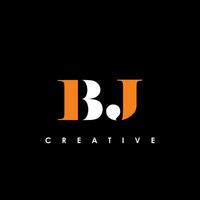 bj brief eerste logo ontwerp sjabloon vector illustratie