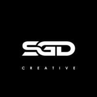 sgd brief eerste logo ontwerp sjabloon vector illustratie