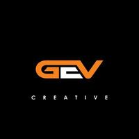 gev brief eerste logo ontwerp sjabloon vector illustratie