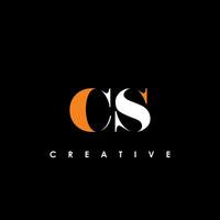 cs brief eerste logo ontwerp sjabloon vector illustratie