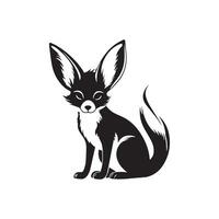 vos zwart en wit vector illustratie geïsoleerd Aan achtergrond.