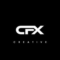 cfx brief eerste logo ontwerp sjabloon vector illustratie