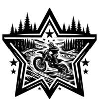 motorcross supermoto sport racing wijnoogst illustratie kunst. logo motorcross vector