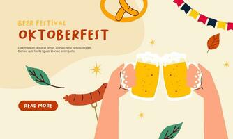 oktoberfeest horizontaal banier vector ontwerp