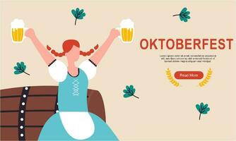 oktoberfeest horizontaal banier vector ontwerp