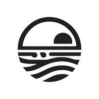 minimalistische strand logo Aan een wit achtergrond vector