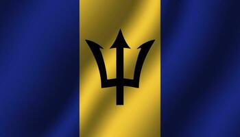 Barbados nationaal golvend vlag vector illustratie