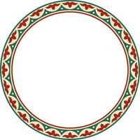 vector gekleurde ronde Kazachs nationaal ornament. etnisch patroon van de volkeren van de Super goed steppe, mongolen, Kirgizisch, kalmyks, .begraafplaatsen. cirkel, kader grens