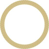 vector goud ronde yakut ornament. eindeloos cirkel, grens, kader van de noordelijk volkeren van de ver oosten-
