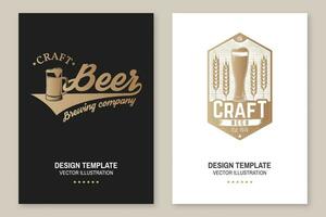 ambacht bier poster, folder, sjabloon, kaart. vector. wijnoogst ontwerp voor bar, kroeg en restaurant bedrijf. kustvaarder voor bier. vector