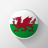 creatief Wales vlag cirkel insigne vector