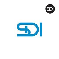 brief sdi monogram logo ontwerp vector